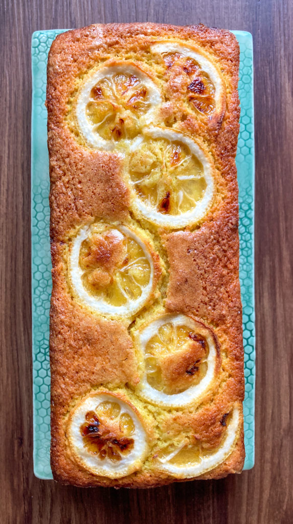 lemon loaf cake baked