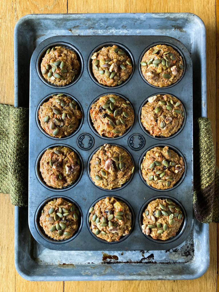 Morning Glory Muffins in a tin