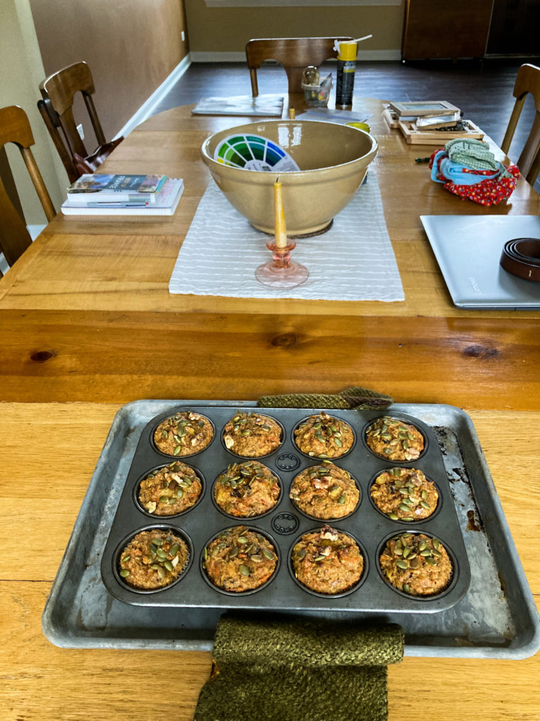 Morning Glory Muffins on Table